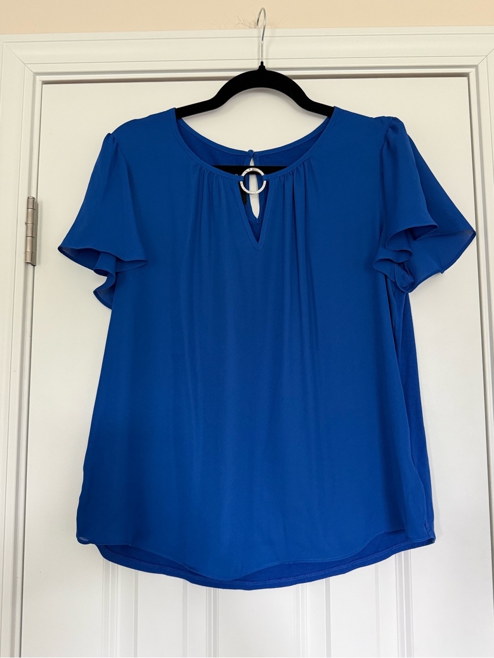 NWT Fortune + Ivy Stitch Fix Blue O-Ring Neck Top